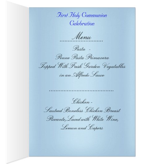 メニューディナーカードファースト聖餐会2 (内側 (右))