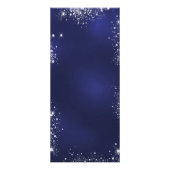 メニューネイビーブルー白グリッター結婚ズ ラックカード (裏面)