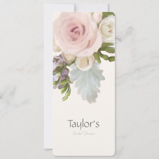 メニューバラ多肉性ロマンチック結婚フローラ 招待状 (裏面)