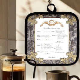 メニューフランスのポットホルダー 鍋敷き