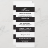 メニューフローラ白黒エレガントウェディング披露宴 招待状 (正面/裏面)