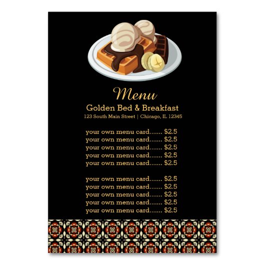 メニューブレックファースト テーブルナンバー (正面)