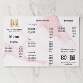 メニュープライスリストレストランバーカフェプレイスマット ペーパーパッド