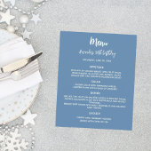 メニュープログラムほこりっぽい青い誕生日パーティー