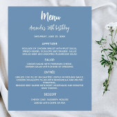 メニュープログラムほこりっぽい青い誕生日パーティー