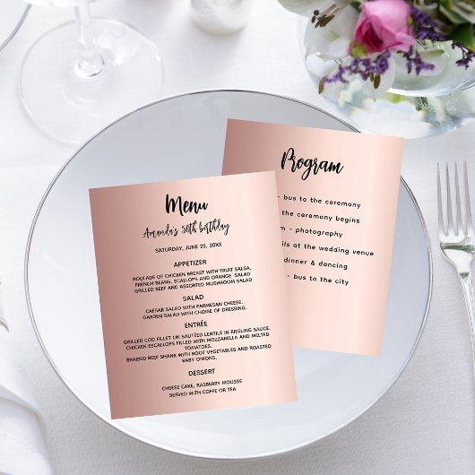 メニュープログラムバラ金ゴールド誕生日パーティー予算 チラシ