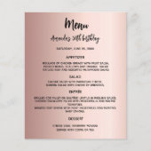 メニュープログラムバラ金ゴールド誕生日パーティー予算 チラシ (正面)