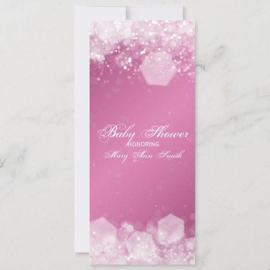 メニューベビーシャワーナイトスパークルピンク 招待状 (裏面)