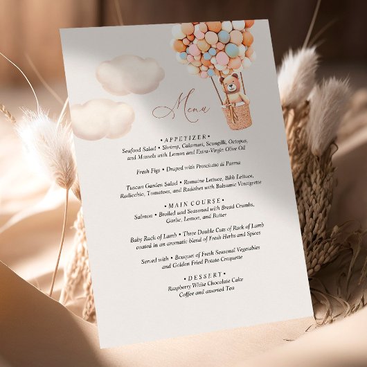 メニューベビーシャワーバルーン エンクロージャーカード