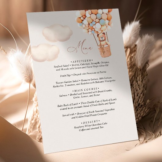 メニューベビーシャワーバルーン エンクロージャーカード