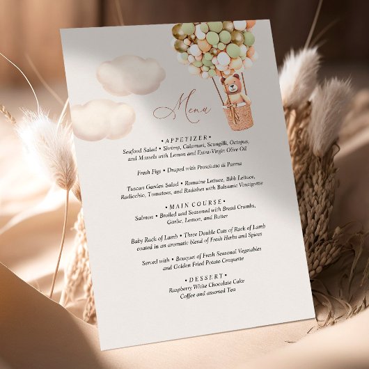 メニューベビーシャワーバルーン エンクロージャーカード