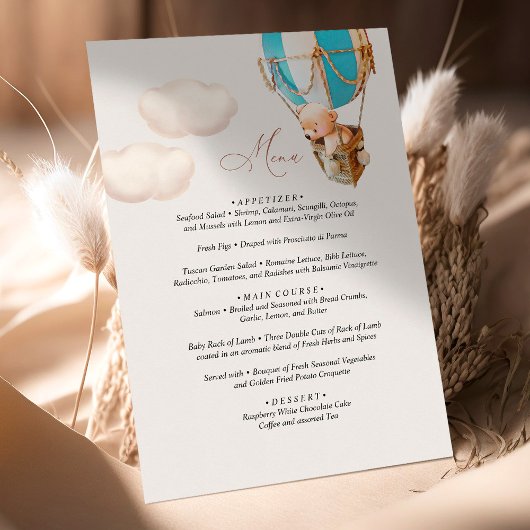 メニューベビーシャワーバルーン エンクロージャーカード