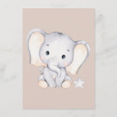 メニューベビー象ベビーシャワー エンクロージャーカード (裏面)
