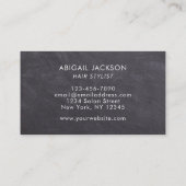 メニューボードタイポグラフィヘアの名前順 名刺 (裏面)