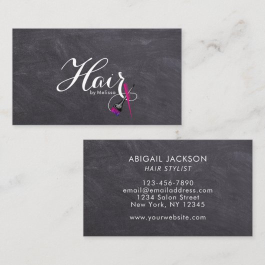 メニューボードタイポグラフィヘアの名前順 名刺 (正面/裏面)