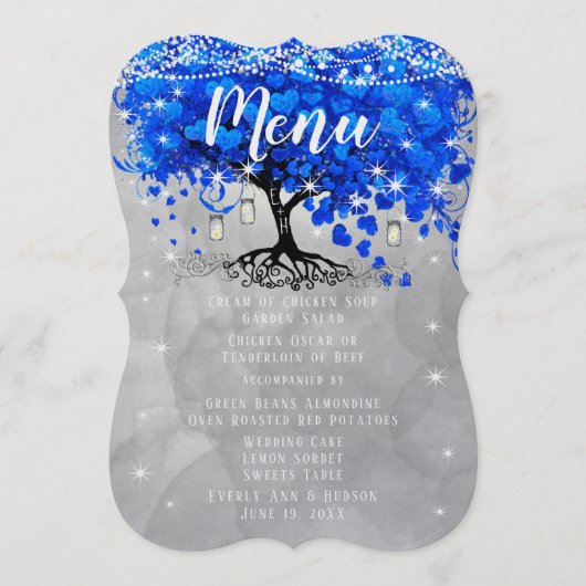 メニューメイソンジャールブルーハートリーフツリー水色 メニュー (正面)