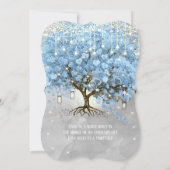 メニューメイソンジャールブルーハートリーフツリー水色 招待状 (裏面)