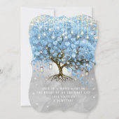 メニューメイソンジャールブルーハートリーフツリー水色 招待状 (裏面)