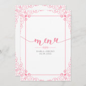 メニューモダンタイポグラフィとヴィンテージ旋回フレーム メニュー (正面/裏面)