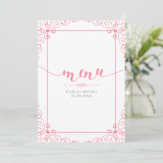 メニューモダンタイポグラフィとヴィンテージ旋回フレーム メニュー (スタンド正面)