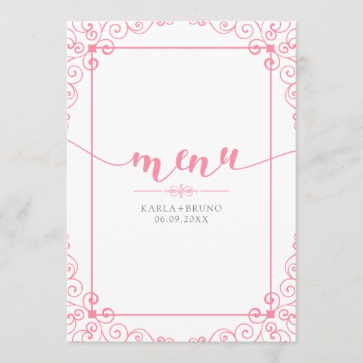 メニューモダンタイポグラフィとヴィンテージ旋回フレーム メニュー (正面)