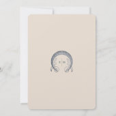 メニューヴィンテージネイビーブルー&ティール（緑がかった色）アールヌーボー 招待状 (裏面)