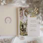 メニューヴィンテージマーメイドアールヌーボー 箔招待状