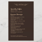 メニュー付きコーヒーショップフライヤー チラシ (裏面)