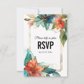 メニュー付きハイビスカスセレナーデパラダイス 出欠カード (正面)