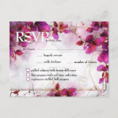 メニュー付き明るい赤紫色エンチャント：水彩 ポストカード (正面)