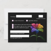 🌈 メニュー付きRSVPテクニカラー・ラブ予算 出欠カード (裏面)