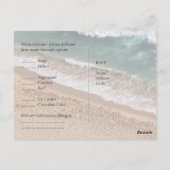 メニュー付きRSVPテンプレートビーチ先コースト ポストカード (裏面)