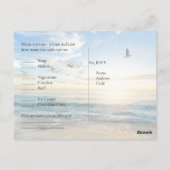 メニュー付きRSVPテンプレートビーチ先コースト ポストカード (裏面)