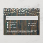 メニュー付きRSVP素朴テンプレート木製レース灯 ポストカード (正面)