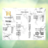 メニュー価格リストレストランバーカフェ大理石 ウィンドウサイン (シート3)