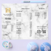 メニュー価格リストレストランバーカフェ大理石 チラシ (シングル)