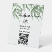 メニュー台座標識用QRコード付きウェルカムサイン 台座サイン (正面)