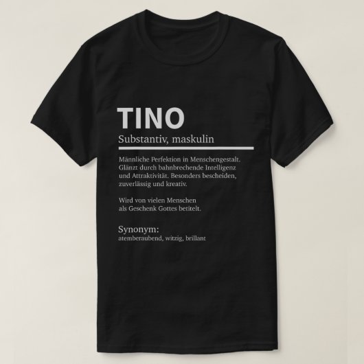 メニュー定義ティーノ名ことわざティーノ名T Tシャツ (デザイン正面)
