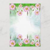 メニュー小さなワイルドフラワーの途中の赤ちゃんシャワー エンクロージャーカード (裏面)