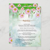 メニュー小さなワイルドフラワーの途中の赤ちゃんシャワー エンクロージャーカード (正面/裏面)