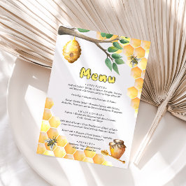 メニュー小さな蜂の赤ちゃんシャワー エンクロージャーカード