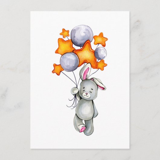 メニュー水の色の小さなバニー赤ちゃんシャワー エンクロージャーカード (裏面)