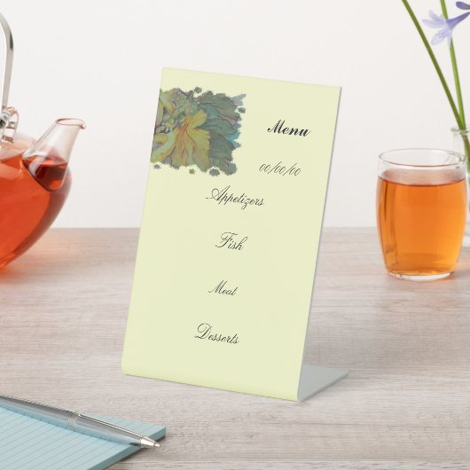 メニュー水の色の紅葉と果実 台座サイン