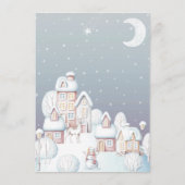 メニュー水の色の雪の家の赤ちゃんシャワー エンクロージャーカード (裏面)