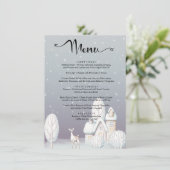 メニュー水の色の雪の家の赤ちゃんシャワー エンクロージャーカード (スタンド正面)