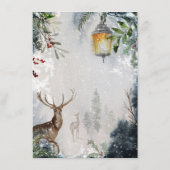 メニュー水色エバーグリーンベビーシャワー エンクロージャーカード (裏面)