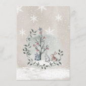 メニュー水色エバーグリーンベビーシャワー エンクロージャーカード (裏面)