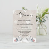 メニュー水色エバーグリーンベビーシャワー エンクロージャーカード (スタンド正面)