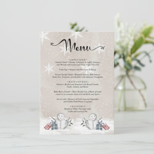 メニュー水色エバーグリーンベビーシャワー エンクロージャーカード (スタンド正面)