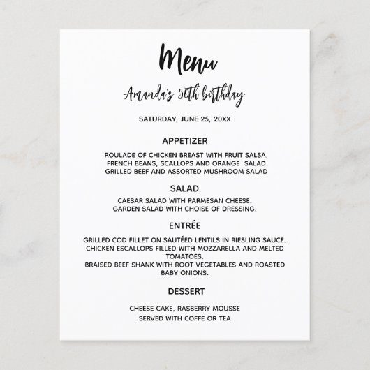 メニュー白い黒のカスタムパーティー色 (正面)